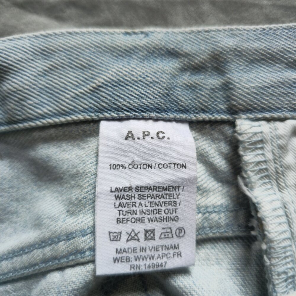 A.P.C 100% Cotton denim light wash blue jeans - Size 31 - Picture 8 of 16